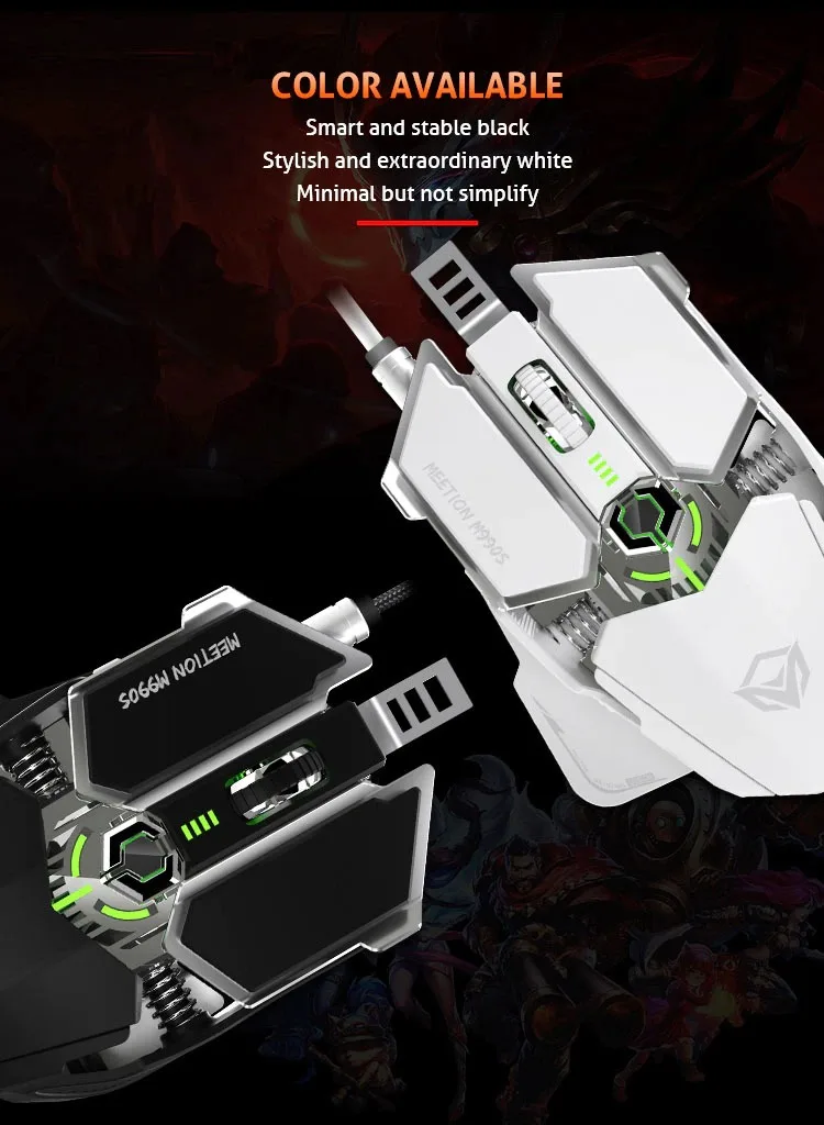 Souris Gamer Meetion M990S white - prix maroc