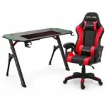 Pack Bureau Gamer RGB TD 02 DEADSKULL + Chaise Gamer DxRacer Rouge/Noir RGb