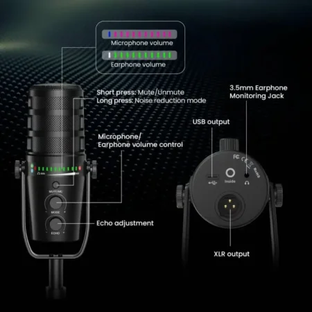 Microphone USB RGB MV7 - GamePlus