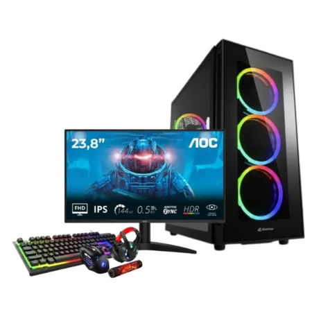 Setup Gamer R5 5500 RX 9060 XT 8GB + 24B36X + GM401 4in1