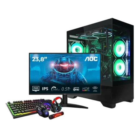 Setup Gamer R5 5600 RTX 4060 8GB + 24B36X + GM401 4in1