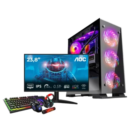 Setup Gamer R7 5700X RTX 5060 8GB + 24B36X + GM401 4in1