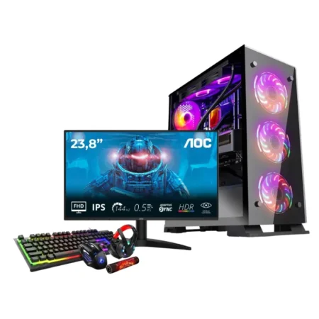 Setup Gamer R5 5600 RTX 5050 8GB + 24B36X + GM401 4in1