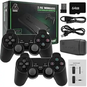 Console de Jeux Rétro Game Stick 4K Sans Fil- manettes de jeu rétro - plus de 21000 jeux - 20 simulateurs - Console rétro 4K HDMI portable connectable 64G