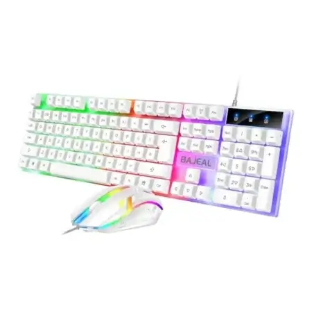 BAJEAL T350 WHITE | Clavier & Souris RGB Blanc