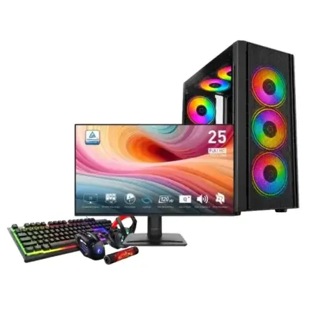 Setup Complet PC Ryzen 5 3400G / 8 GB / 256GB SSD+ Msi 25″ 120Hz 1ms + Pack Combo 4 in 1