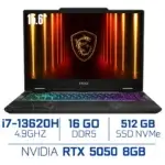 MSI Cyborg 15 B13WEKG-834XMA Intel i7-13620H/16GB DDR5/512GB SSD/RTX 5050 8GB/15.6" 144Hz/FreeDos /Black