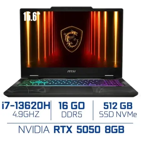 MSI Cyborg 15 B13WEKG-834XMA Intel i7-13620H/16GB DDR5/512GB SSD/RTX 5050 8GB/15.6" 144Hz/FreeDos /Black