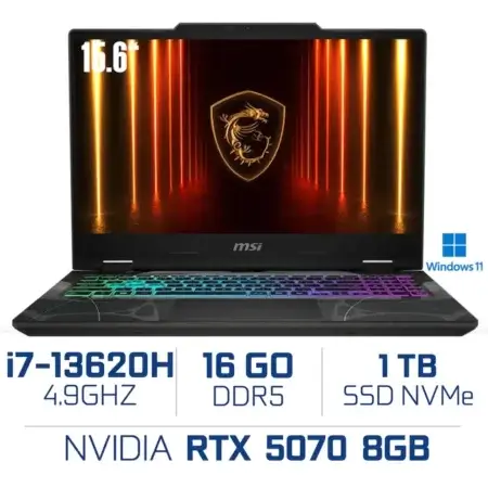 MSI Cyborg 15 B13WGKG-829MA Intel i7-13620H/16GB DDR5/1TB SSD/RTX 5070 8GB/15.6" 144Hz/Win11 /Black