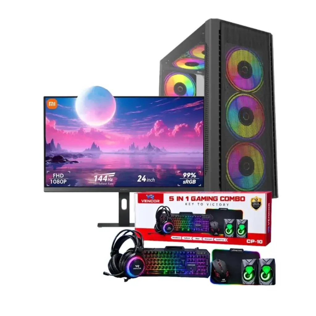 Setup Complet PC Ryzen 5 3400G / 8 GB / 256GB SSD+ Xiaomi 25″ 144Hz FHD + Pack Combo 5 in 1