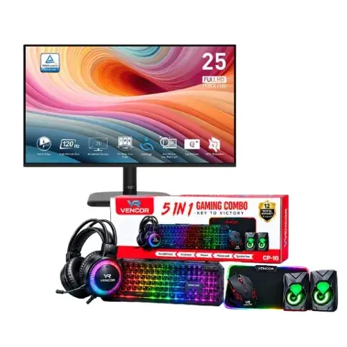 MSI PRO MP251L E2 25″ 120Hz IPS + Pack Gaming 5 En 1 Vencor CP-10 MSI PRO MP251L E2 25″ 120Hz IPS + Pack Gaming 5 En 1 Vencor CP-10